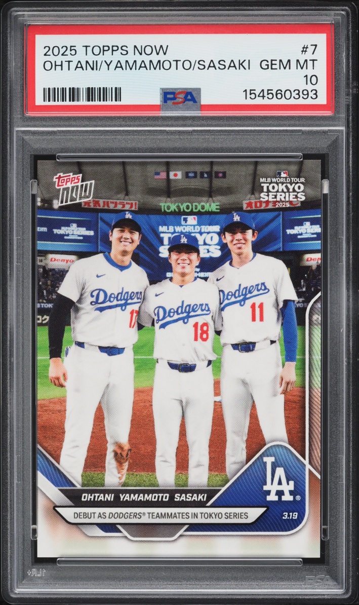 2025 Topps Now Shohei Ohtani Yoshinobu Yamamoto Roki Sasaki ROOKIE #7 PSA 10 GEM MINT