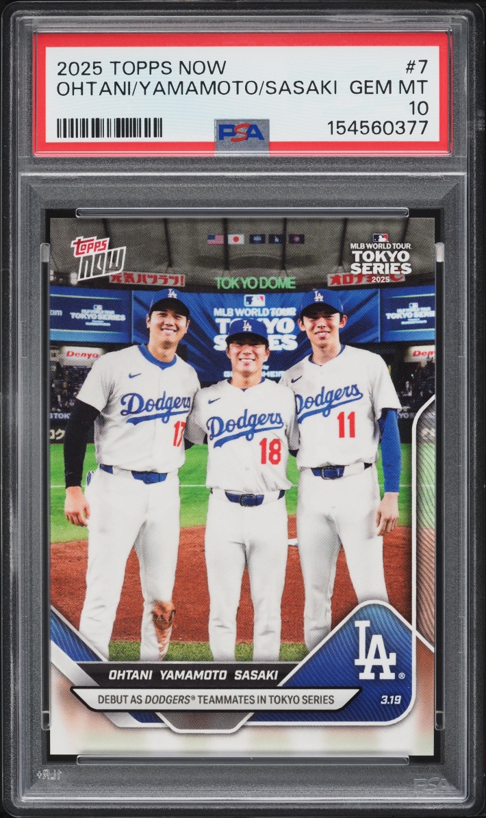 2025 Topps Now Shohei Ohtani Yoshinobu Yamamoto Roki Sasaki ROOKIE #7 PSA 10 GEM MINT