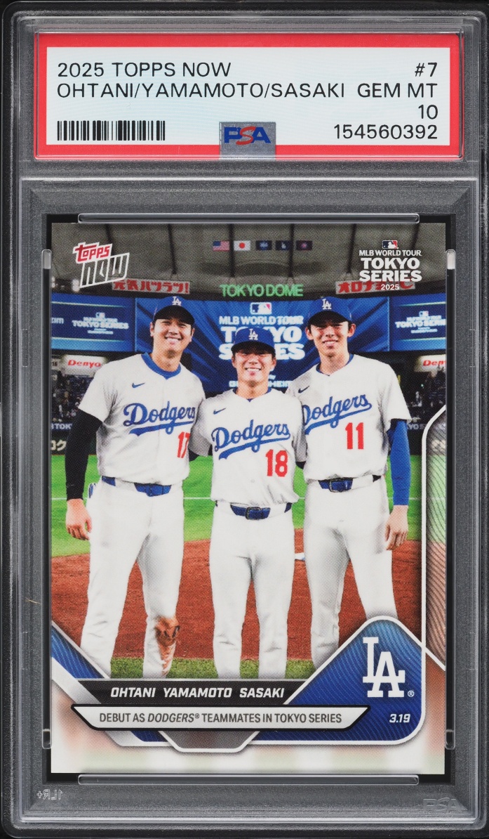 2025 Topps Now Shohei Ohtani Yoshinobu Yamamoto Roki Sasaki ROOKIE #7 PSA 10 GEM MINT
