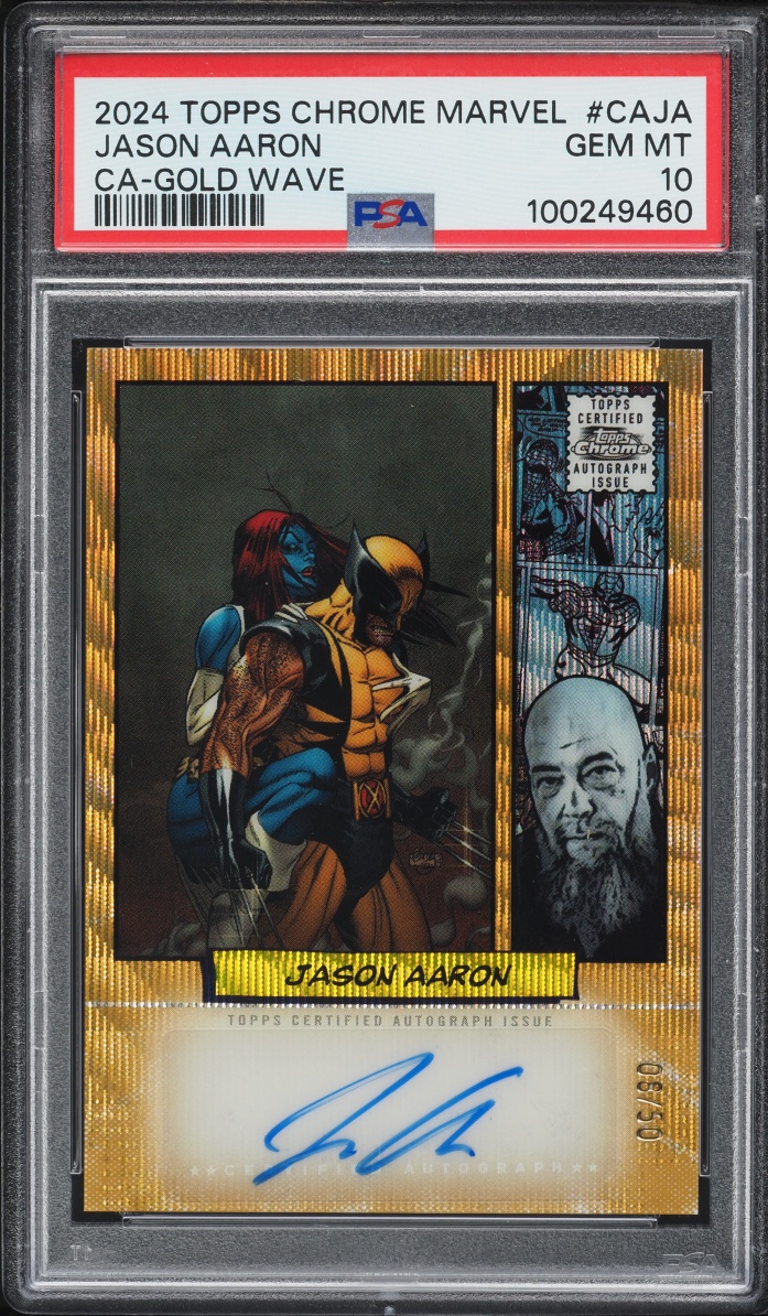 2024 Topps Chrome Marvel Comic Book Artist Gold Wave Jason Aaron AUTO /50 #CA-JA PSA 10 GEM