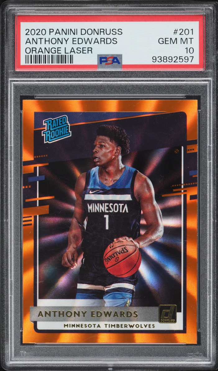 2020 Donruss Orange Laser Anthony Edwards ROOKIE #201 PSA 10 GEM MINT