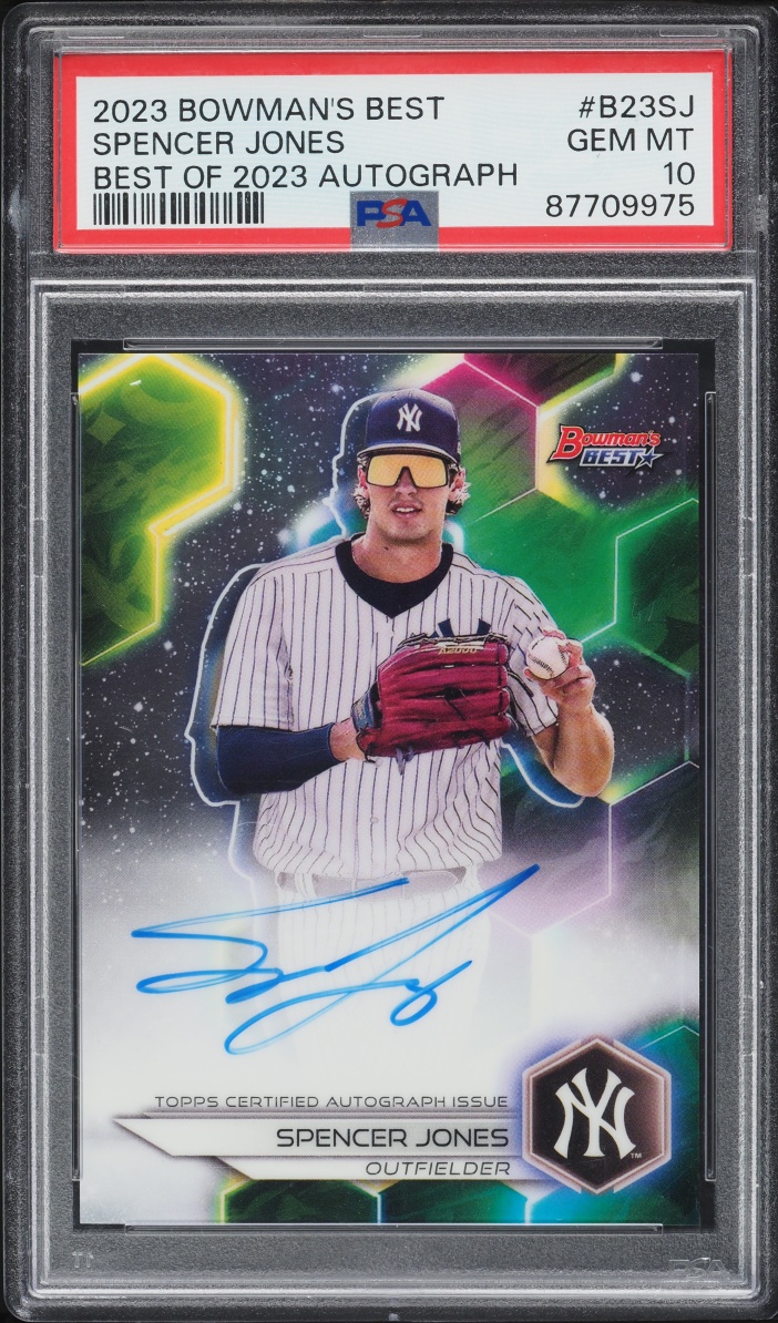 2023 Bowman's Best Spencer Jones PROSPECT AUTO #B23-SJ PSA 10 GEM MINT