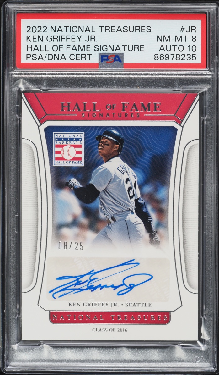 2022 National Treasures Hall Of Fame Signatures Ken Griffey Jr. AUTO DNA 10 /25 #JR PSA 8 NM-MT