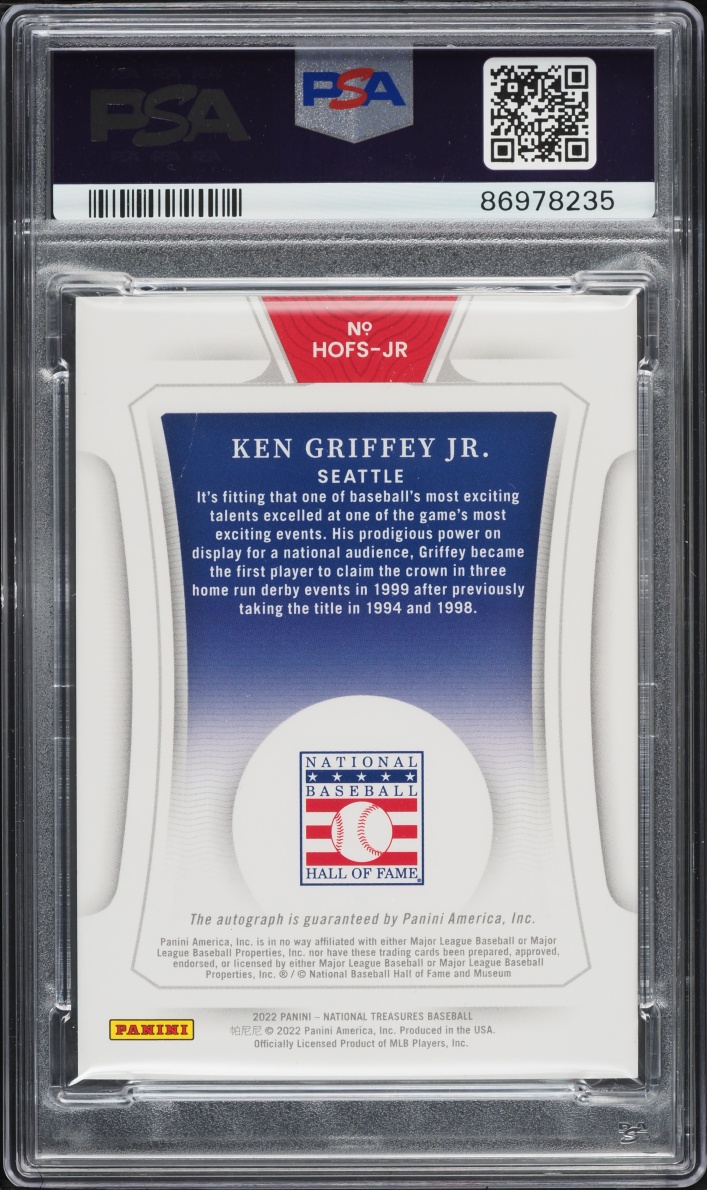 2022 National Treasures Hall Of Fame Signatures Ken Griffey Jr. AUTO DNA 10 /25 #JR PSA 8 NM-MT