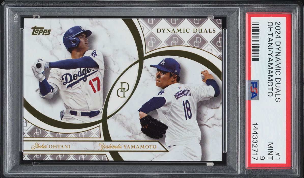 2024 Topps Dynamic Duals Shohei Ohtani Yoshinobu Yamamoto ROOKIE #1 PSA 9 MINT