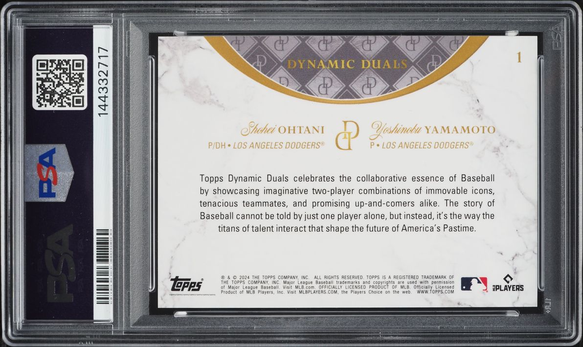 2024 Topps Dynamic Duals Shohei Ohtani Yoshinobu Yamamoto ROOKIE #1 PSA 9 MINT
