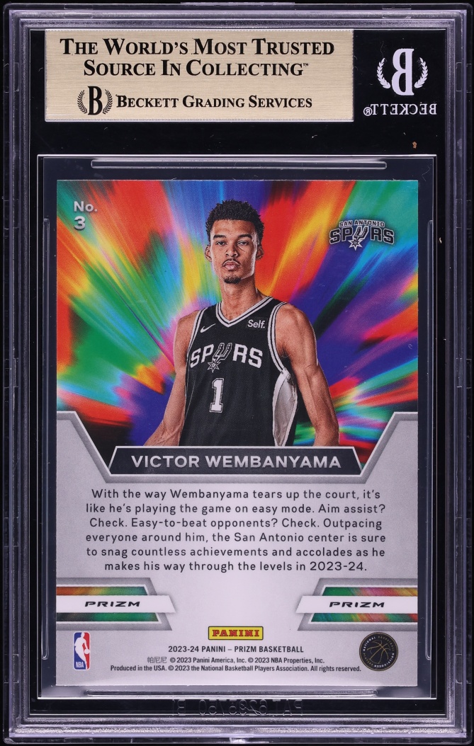 2023 Panini Prizm Instant Impact Green Victor Wembanyama ROOKIE #3 BGS 10 PRISTINE