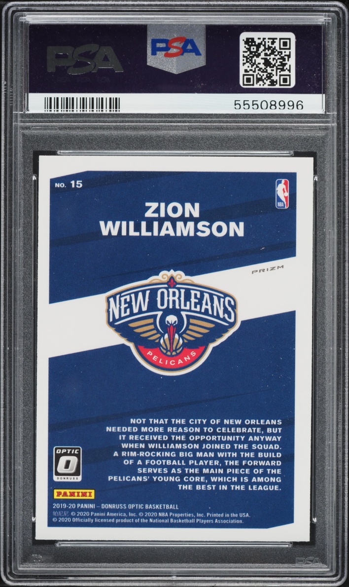 2019 Donruss Optic My House! Holo Zion Williamson ROOKIE #15 PSA 10 GEM MINT