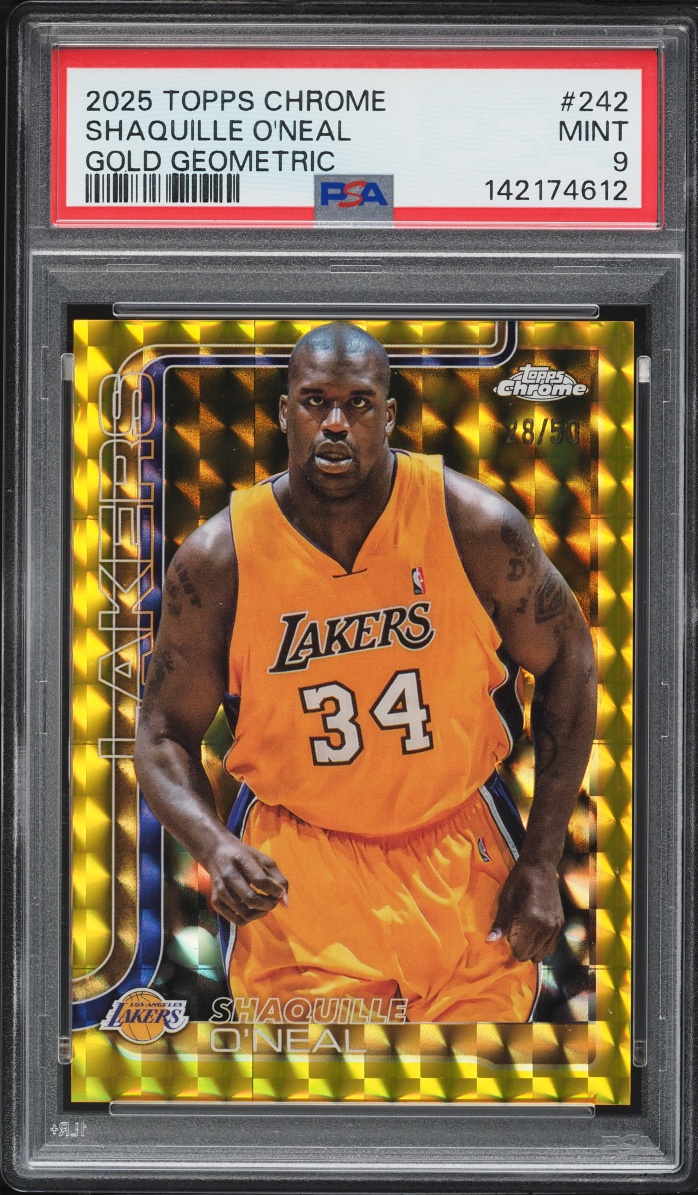 2025 Topps Chrome Gold Geometric Shaquille O'Neal /50 #242 PSA 9 MINT