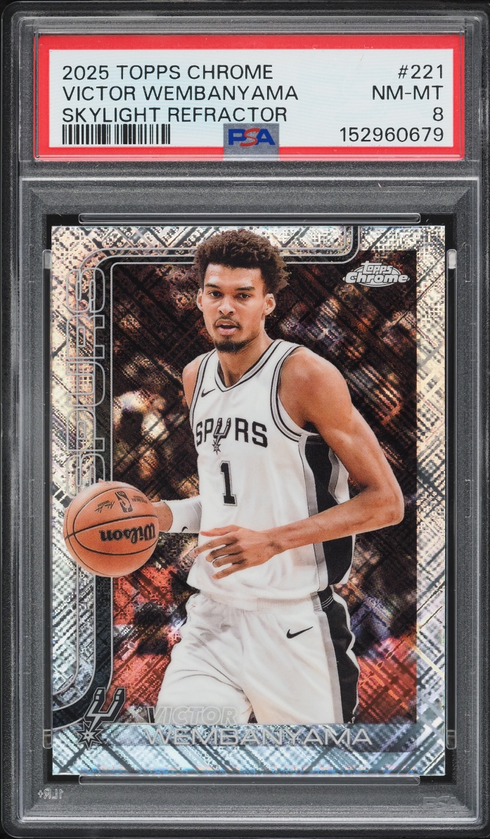 2025 Topps Chrome Skylight Refractor Victor Wembanyama #221 PSA 8 NM-MT