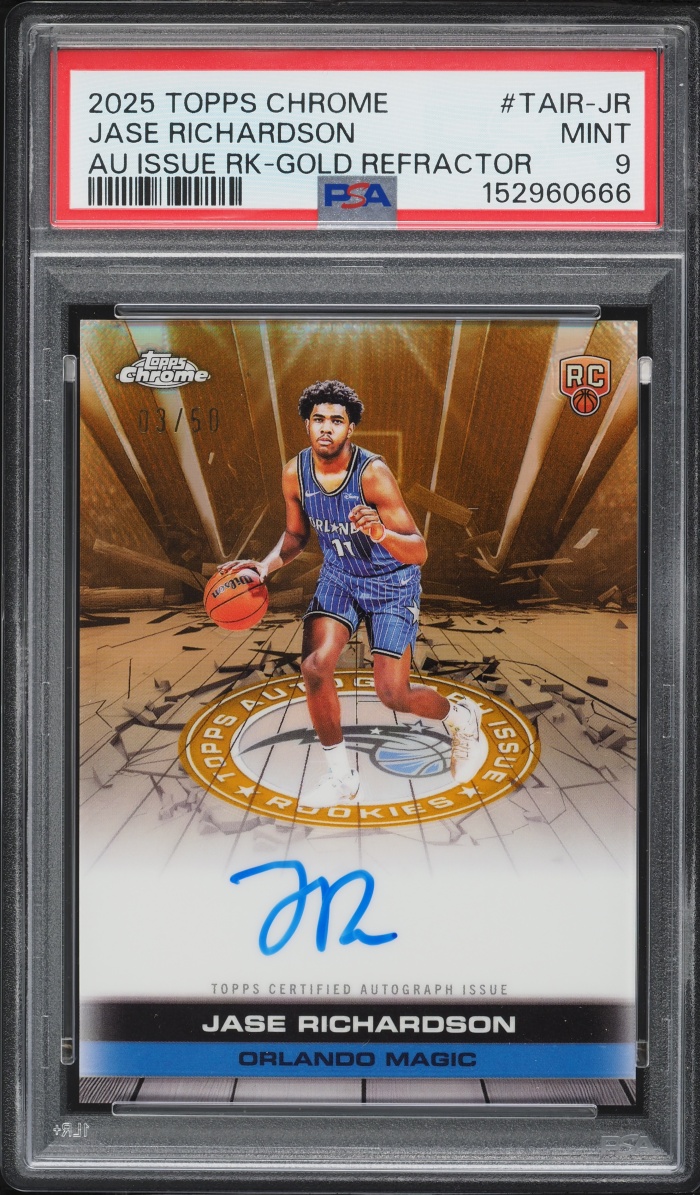 2025 Topps Chrome Issue Gold Refractor Jase Richardson ROOKIE AUTO /50 #TAIR-JR PSA 9 MINT