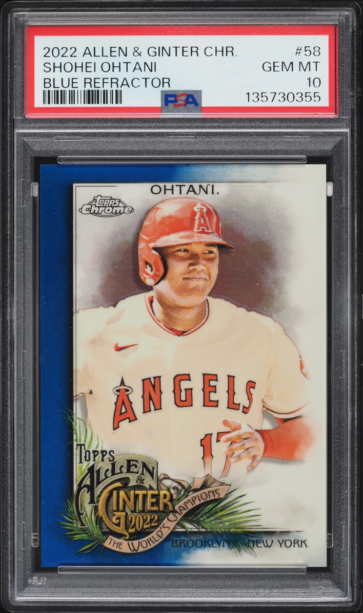 2022 Topps Chrome Allen & Ginter Blue Refractor Shohei Ohtani /150 #58 PSA 10 GEM MINT