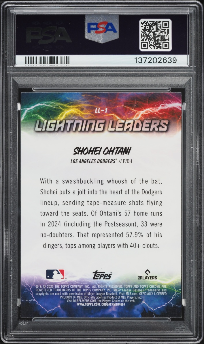 2025 Topps Chrome Lightning Leaders Shohei Ohtani #LL-1 PSA 9 MINT