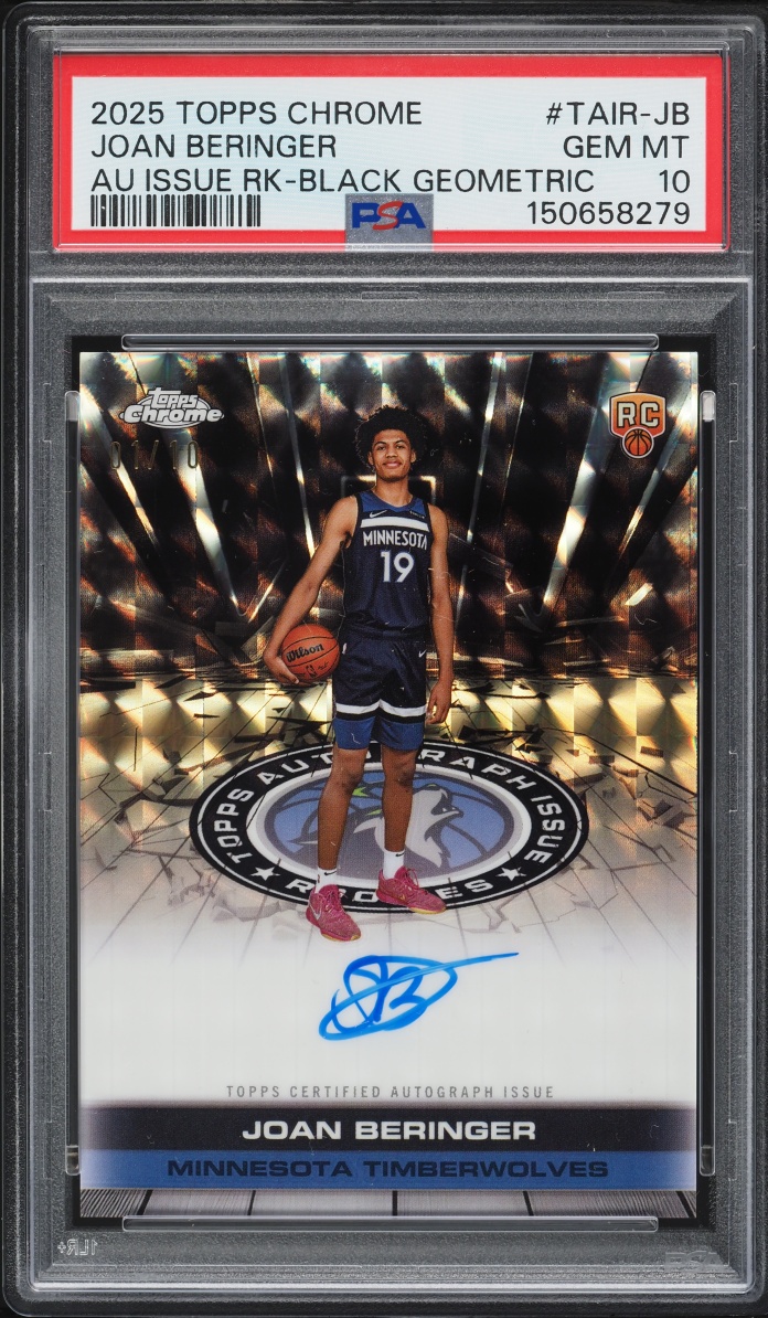2025 Topps Chrome Issue Black Geometric Joan Beringer ROOKIE AUTO /10 #TAIR-JB PSA 10 GEM MINT