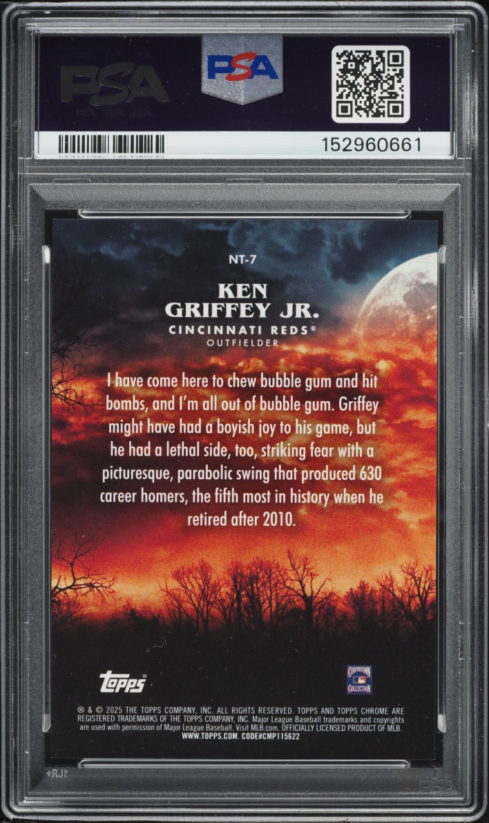 2025 Topps Chrome Update Night Terrors Orange Ref Ken Griffey Jr. /25 #7 PSA 10 GEM MINT