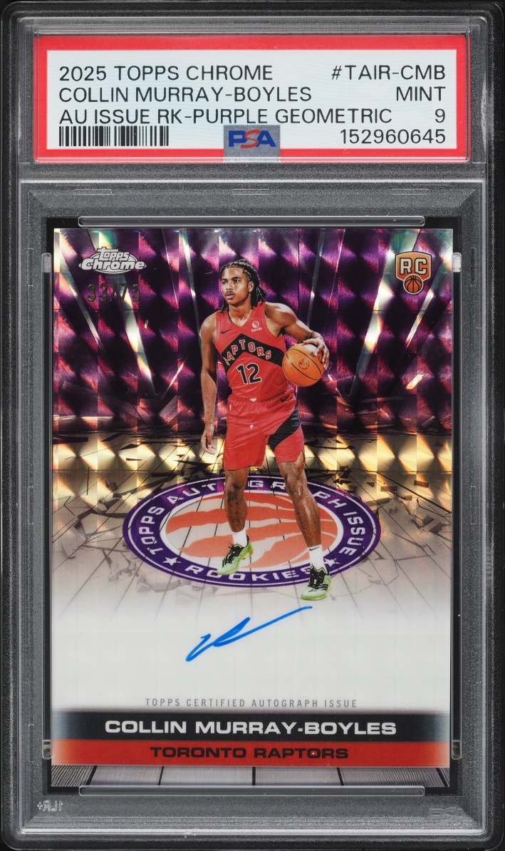 2025 Topps Chrome Issue Purple Geometric Collin Murray-Boyles ROOKIE AUTO /75 #TAIR-CMB PSA 9