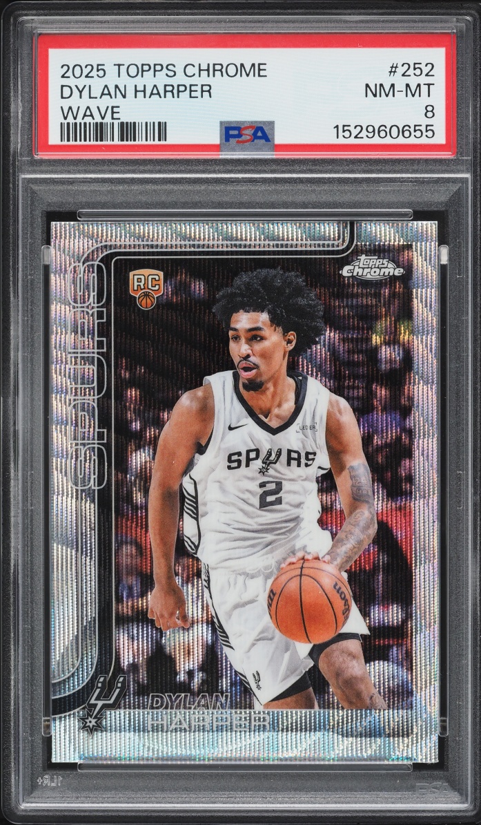 2025 Topps Chrome Wave Dylan Harper ROOKIE #252 PSA 8 NM-MT