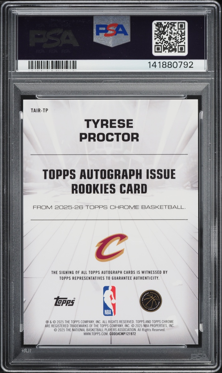 2025 Topps Chrome Issue Black Geometric Tyrese Proctor ROOKIE AUTO /10 #TAIR-TP PSA 10 GEM MINT