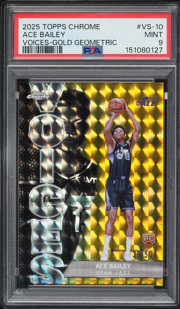 2025 Topps Chrome Voices Gold Geometric Ace Bailey /50 #VS-10 PSA 9 MINT