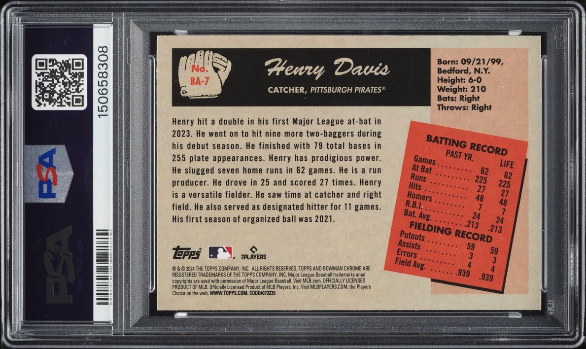 2024 Bowman '55 Anime Henry Davis ROOKIE #BA7 PSA 10 GEM MINT