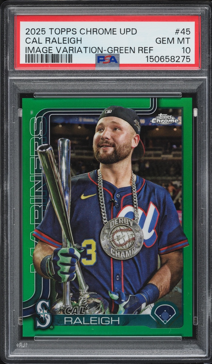 2025 Topps Chrome Update Image Variation Green Ref Cal Raleigh #45 PSA 10 GEM MINT