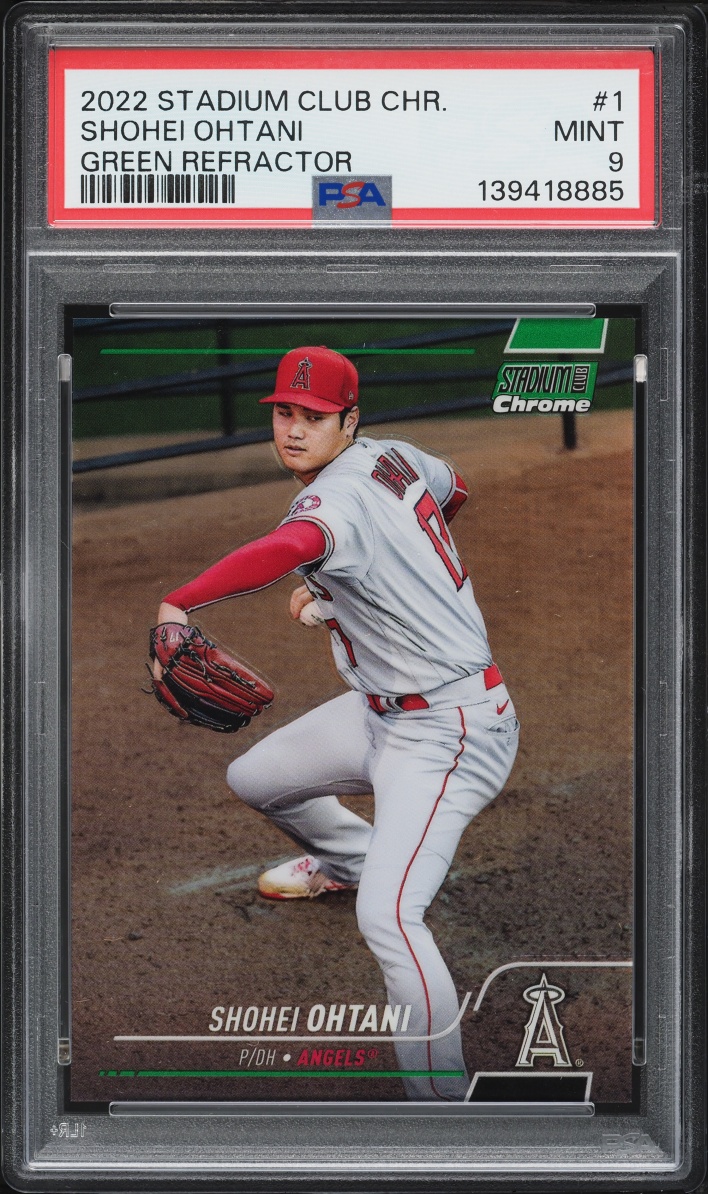 2022 Stadium Club Chrome Green Refractor Shohei Ohtani /99 #1 PSA 9 MINT