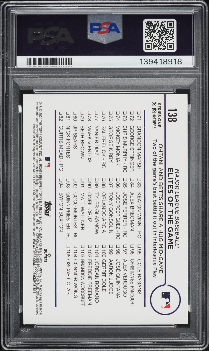 2024 Topps Holiday Shohei Ohtani Mookie Betts #138 PSA 9 MINT