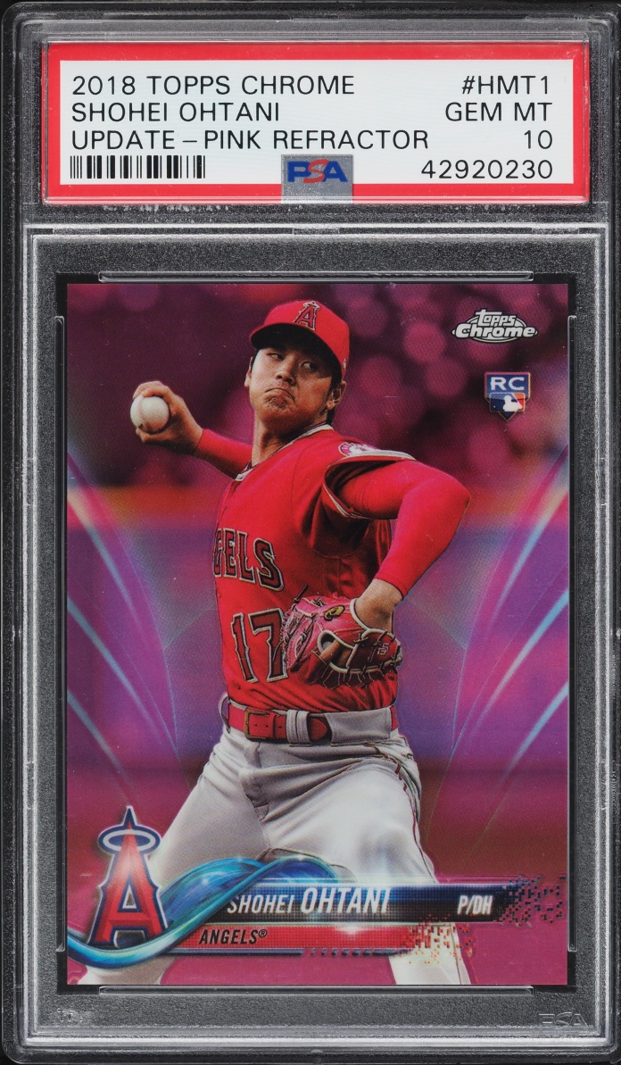 2018 Topps Chrome Update Pink Refractor Shohei Ohtani ROOKIE #HMT1 PSA 10 GEM MINT