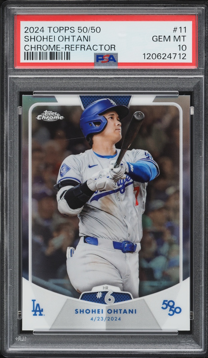2024 Topps Chrome 50/50 Shohei Ohtani Refractor Shohei Ohtani #11 PSA 10 GEM MINT