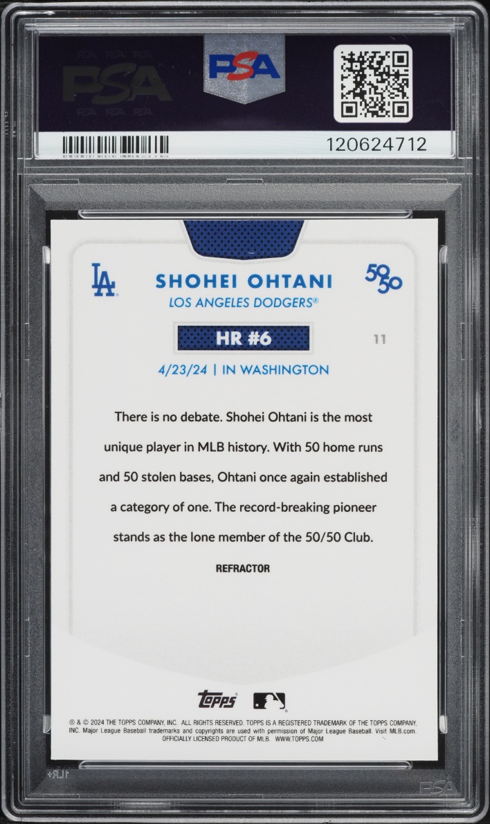 2024 Topps Chrome 50/50 Shohei Ohtani Refractor Shohei Ohtani #11 PSA 10 GEM MINT