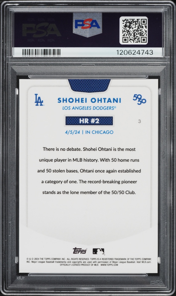 2024 Topps 50/50 Chrome Blue Refractor Shohei Ohtani /150 #3 PSA 9 MINT