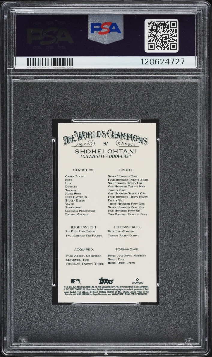 2024 Topps Allen & Ginter Chrome Mini Shohei Ohtani #97 PSA 10 GEM MINT