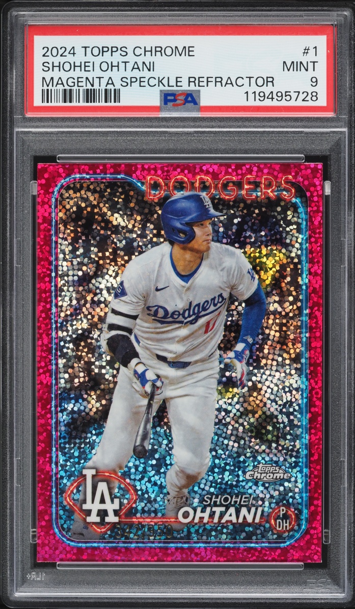 2024 Topps Chrome Magenta Speckle Refractor Shohei Ohtani /350 #1 PSA 9 MINT