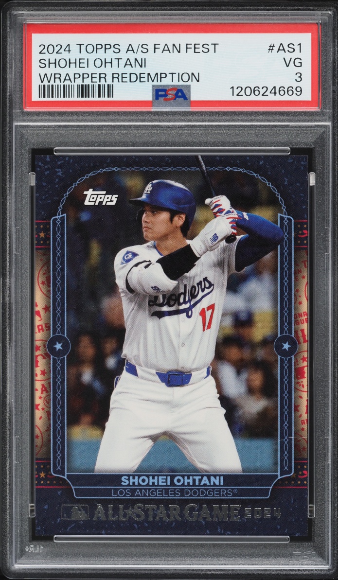 2024 Topps All-Star Fanfest Wrapper Redemption Shohei Ohtani #AS-1 PSA 3 VG