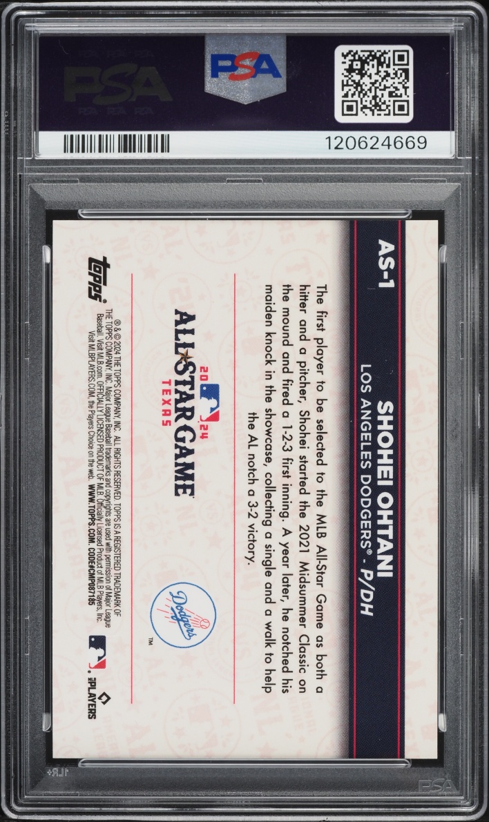 2024 Topps All-Star Fanfest Wrapper Redemption Shohei Ohtani #AS-1 PSA 3 VG