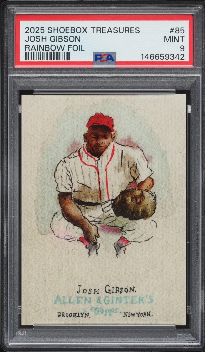 2025 Topps Shoebox Treasures Rainbow Foil Josh Gibson /25 #85 PSA 9 MINT