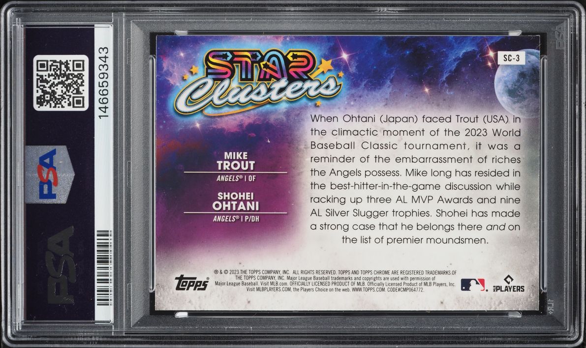 2023 Topps Chrome Cosmic Star Clusters Mike Trout Shohei Ohtani #SC-3 PSA 10 GEM MINT