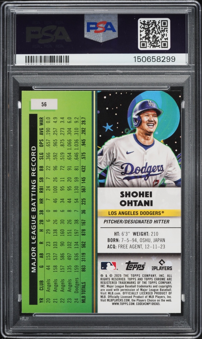 2025 Topps Chrome Cosmic Nucleus Shohei Ohtani #56 PSA 9 MINT