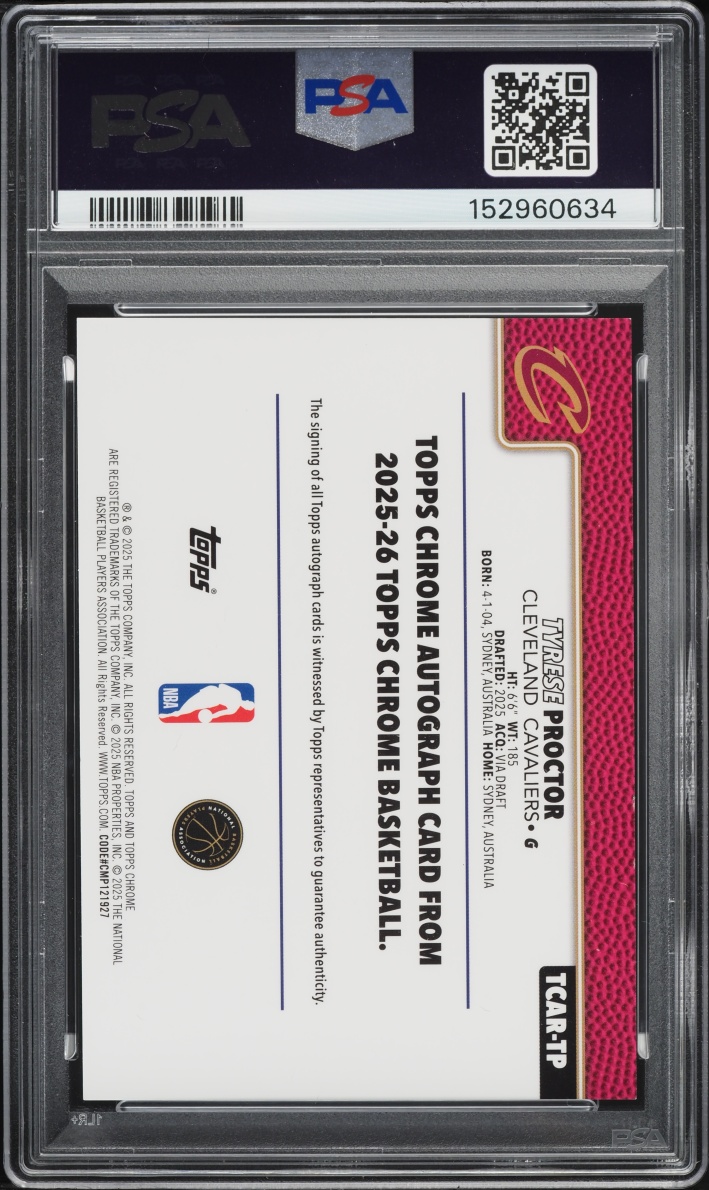 2025 Topps Chrome Gold Geometric Tyrese Proctor ROOKIE AUTO /50 #TCAR-TP PSA 8 NM-MT