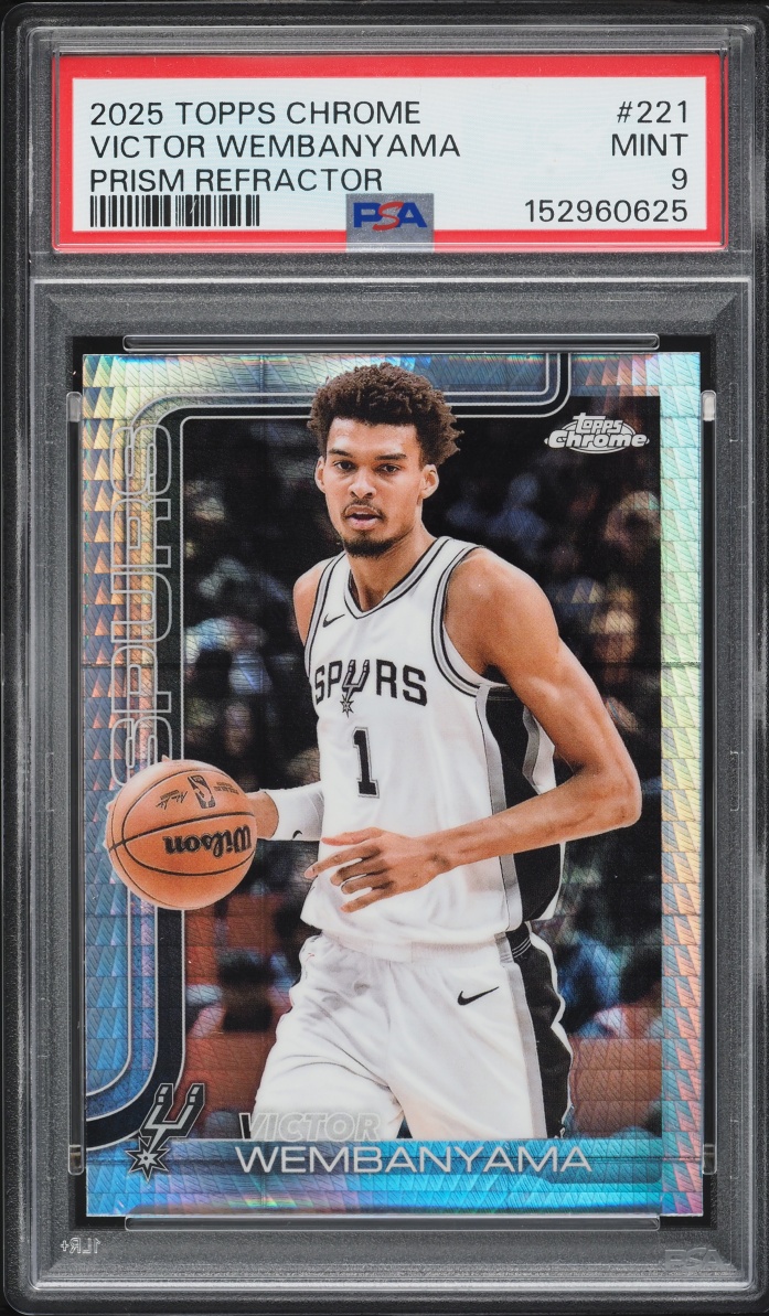 2025 Topps Chrome Prism Refractor Victor Wembanyama #221 PSA 9 MINT