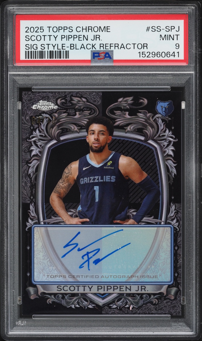 2025 Topps Chrome Signature Style Black Refractor Scotty Pippen Jr. AUTO #SS-SPJ PSA 9 MINT