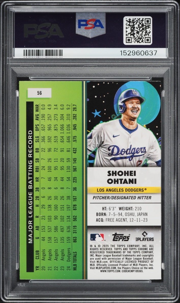 2025 Topps Cosmic Chrome Shohei Ohtani #56 PSA 9 MINT