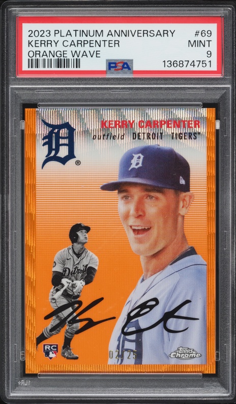 2023 Topps Chrome Platinum Anniversary Kerry Carpenter ROOKIE AUTO 