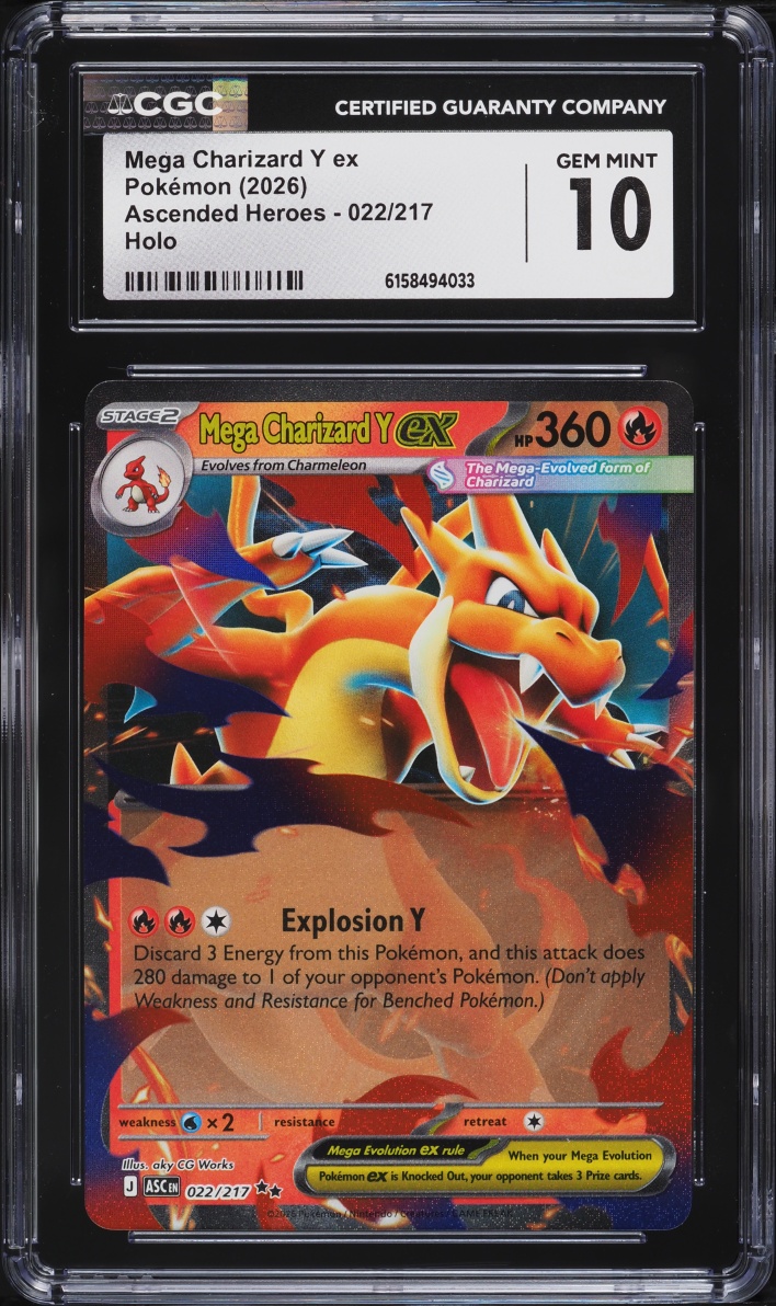 2026 Pokemon Mega Evolution Ascended Heroes Holo Mega Charizard Y ex #22 CGC 10 GEM MINT