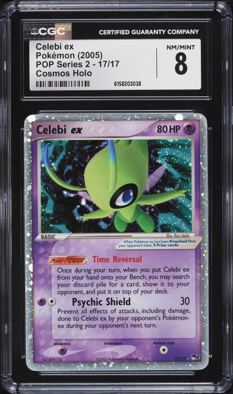 2005 Pokemon POP Series 2 Cosmos Holo Celebi EX #17 CGC 8 NM-MT