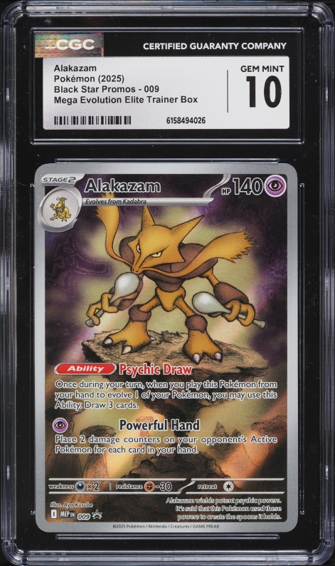 2025 Pokemon Black Star Promo Mega Evolution ETB Alakazam #9 CGC 10 GEM  MINT on Fanatics Collect