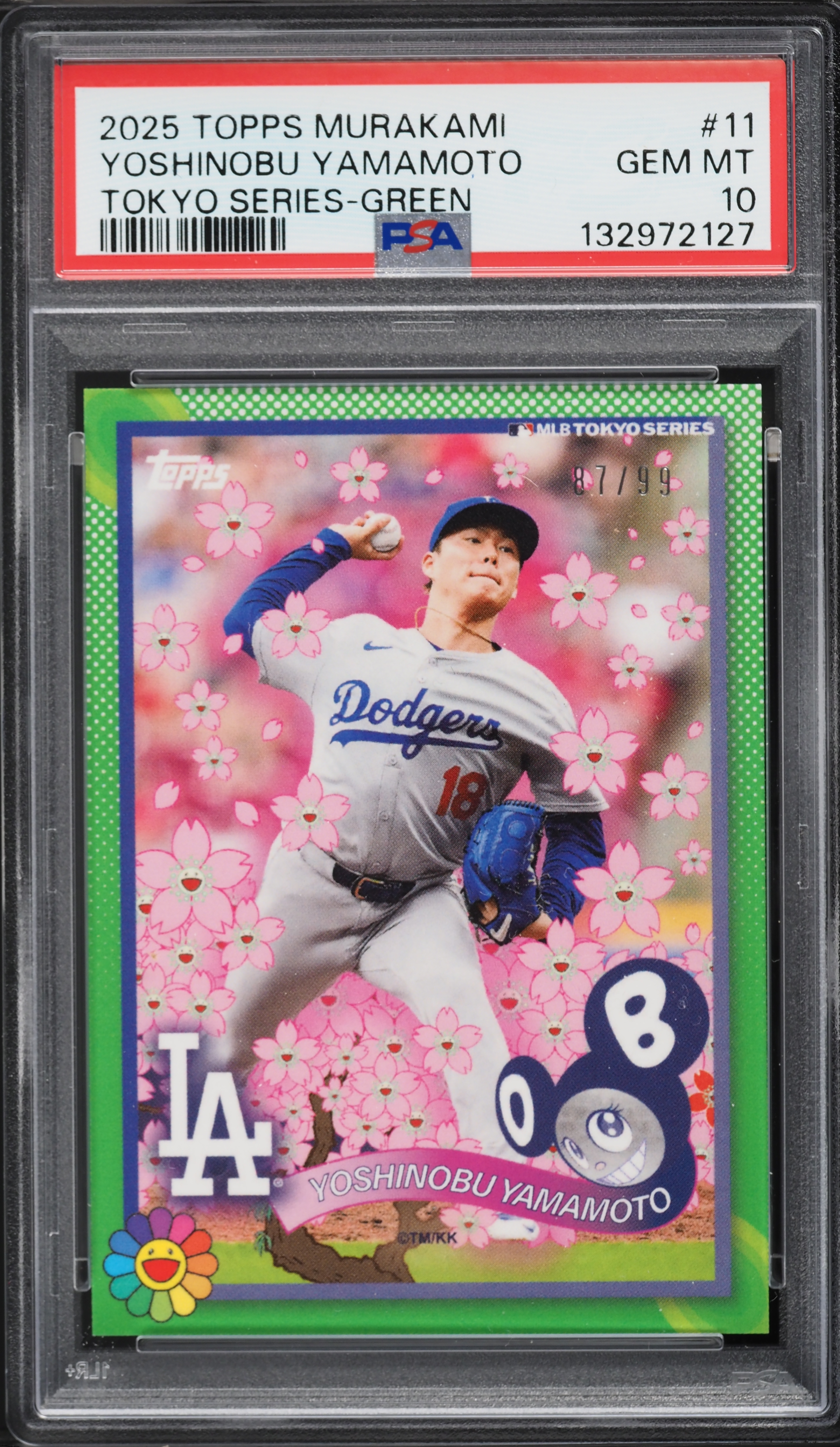 2025 Topps Murakami Tokyo Series Green Yoshinobu Yamamoto /99 #11