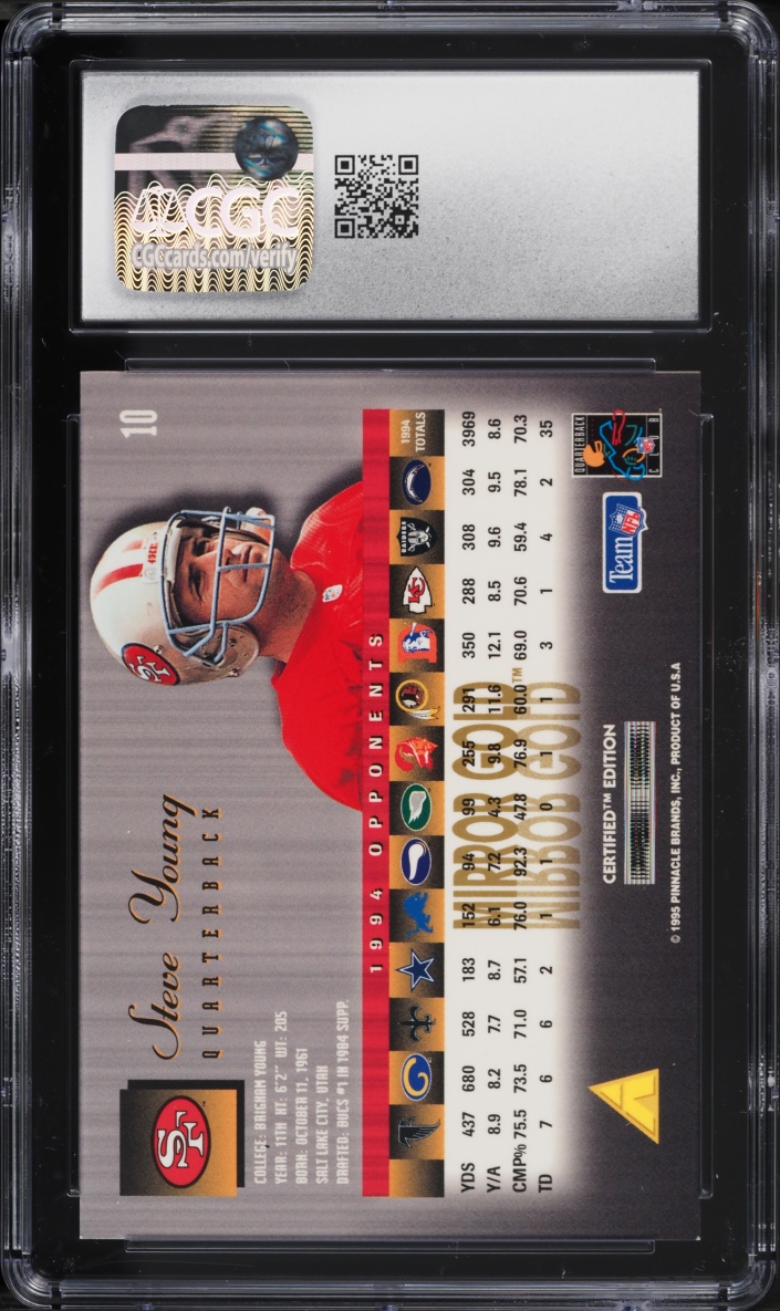 1995 Select Certified Mirror Gold Steve Young #10 CGC 8 NM-MT