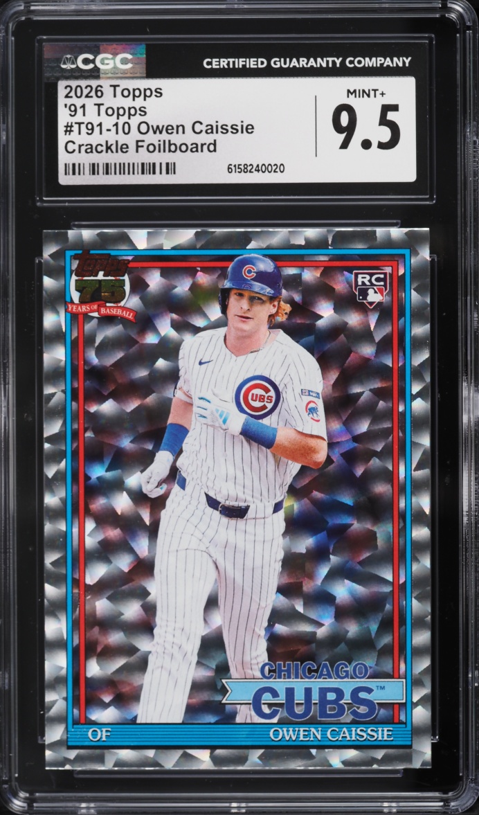 2026 Topps '91 Crackle Foilboard Owen Caissie ROOKIE #T91-10 CGC 9.5 MINT+