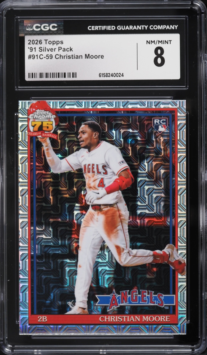 2026 Topps Chrome '91 Silver Pack Christian Moore ROOKIE #91C-59 CGC 8 NM-MT